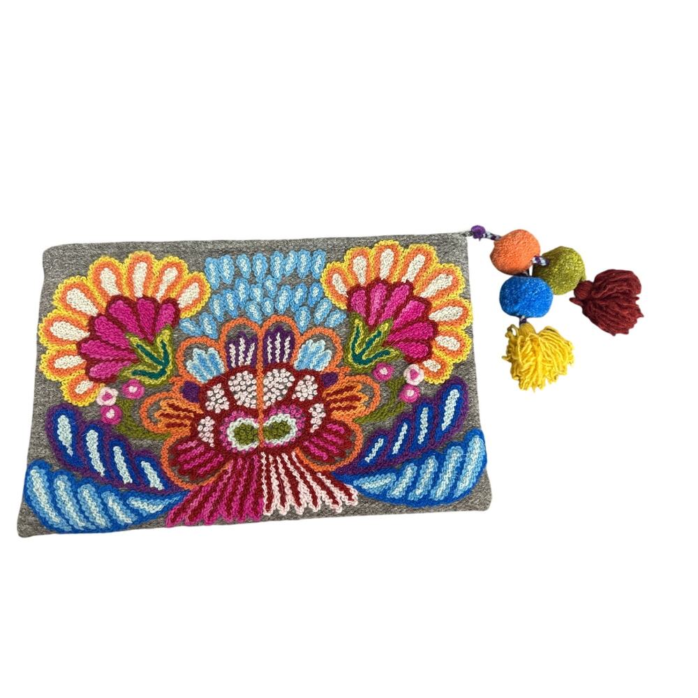 Noonday Collection Wool Floral‎ Boho Clutch